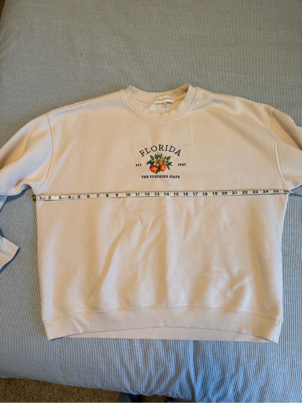 Florida Orange Graphic Crewneck Sweatshirt - Light Cream